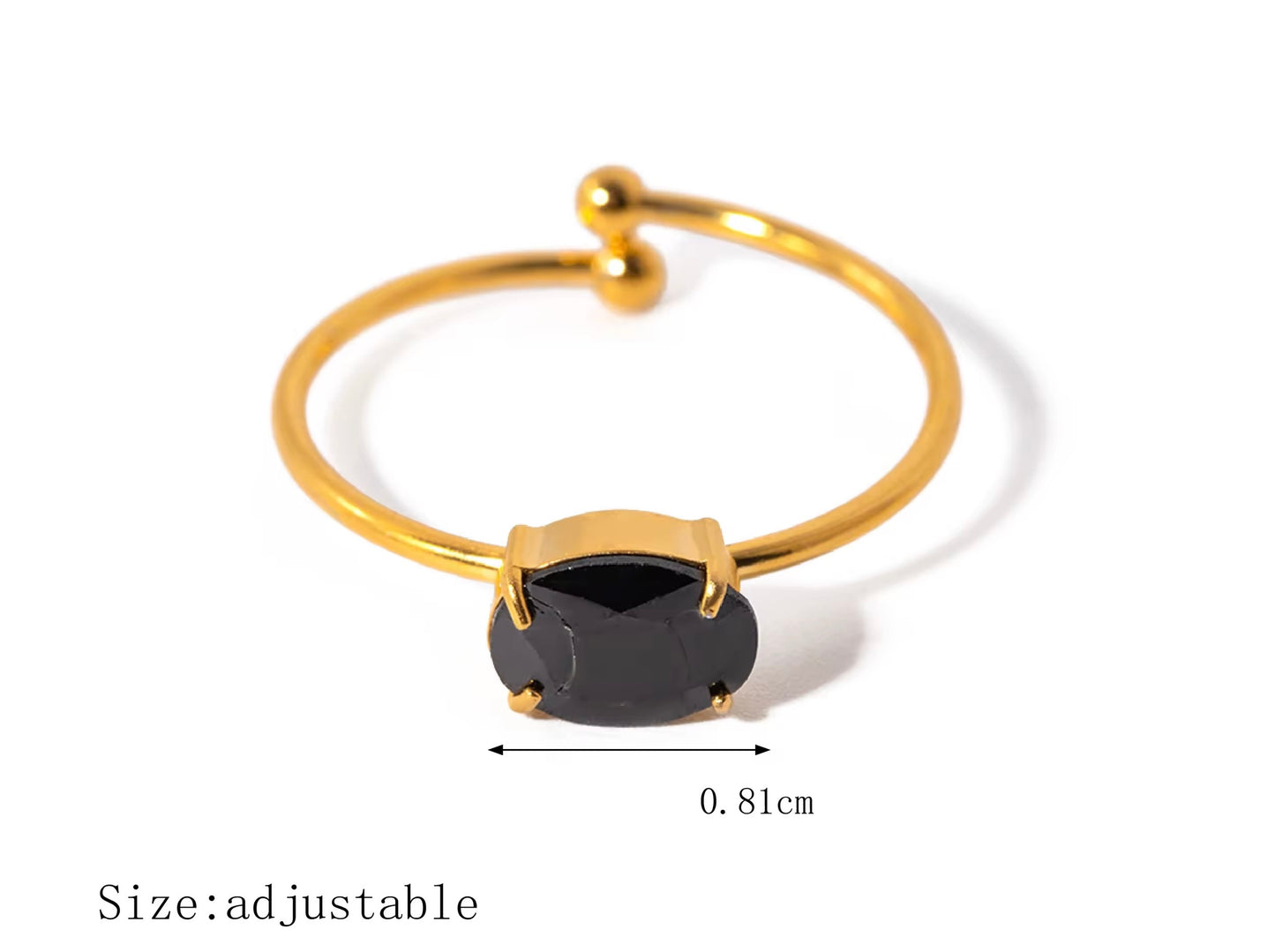 Minimalist Cubic Zirconia Rings (Black)