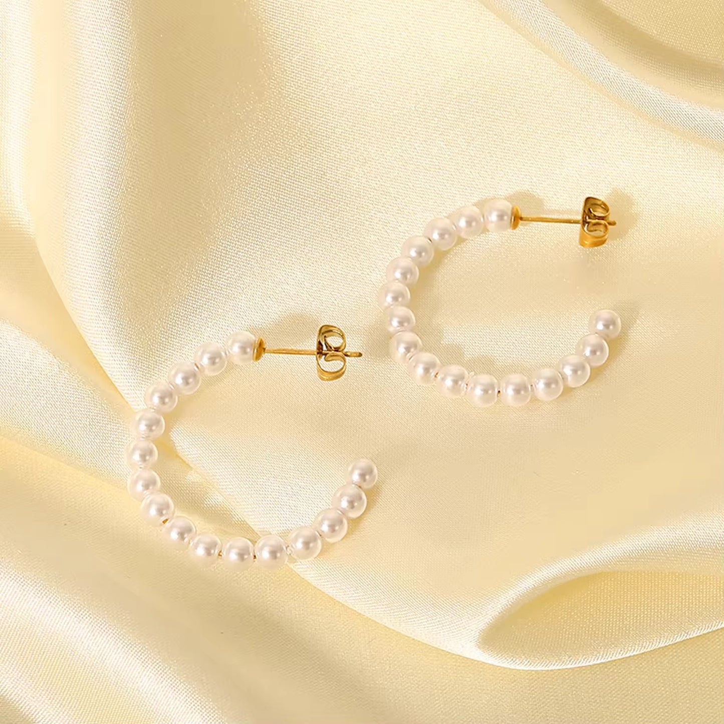 Grace Pearl Hoop Earrings