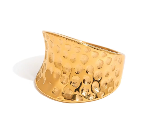 Baroque Textured Stack up Rings (Engraved thick Ring)