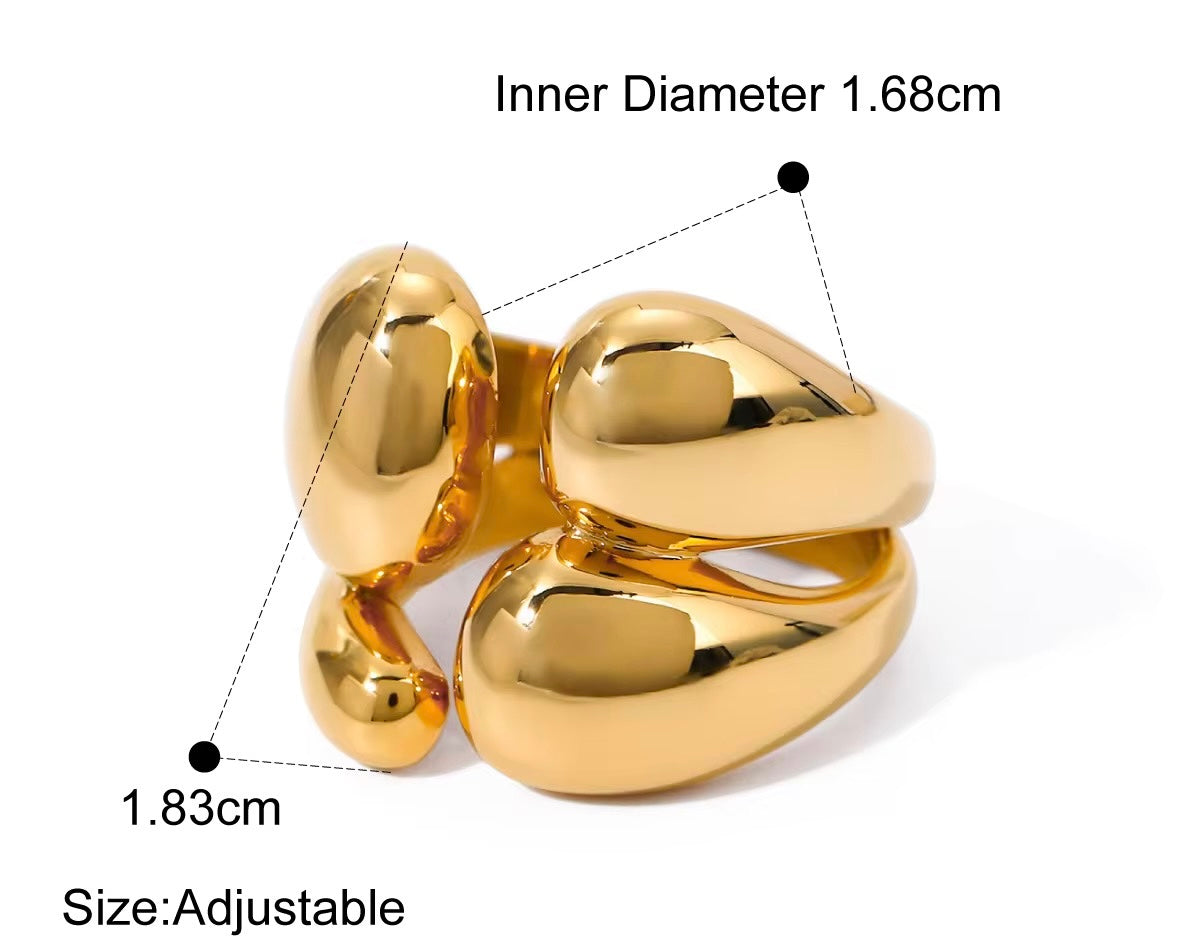 Majestic Aura Rings (Hug Shaped Gold Ring)