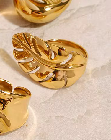 Baroque Textured Stack up Rings (Leaf Ring)