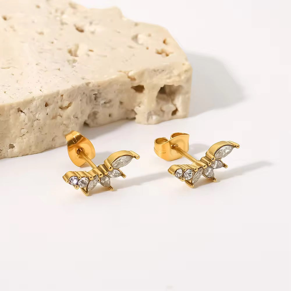 De Flora Stud Zirconia Earrings