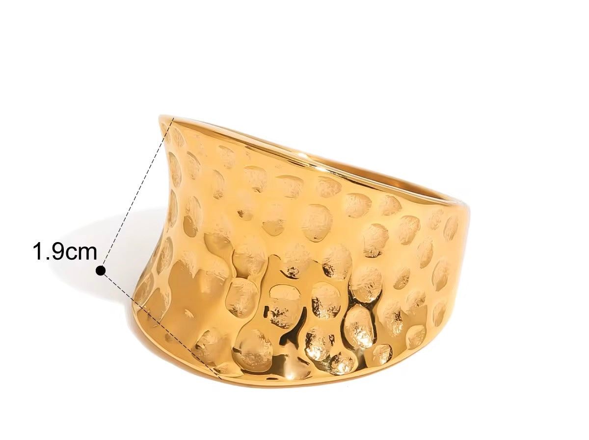 Baroque Textured Stack up Rings (Engraved thick Ring)