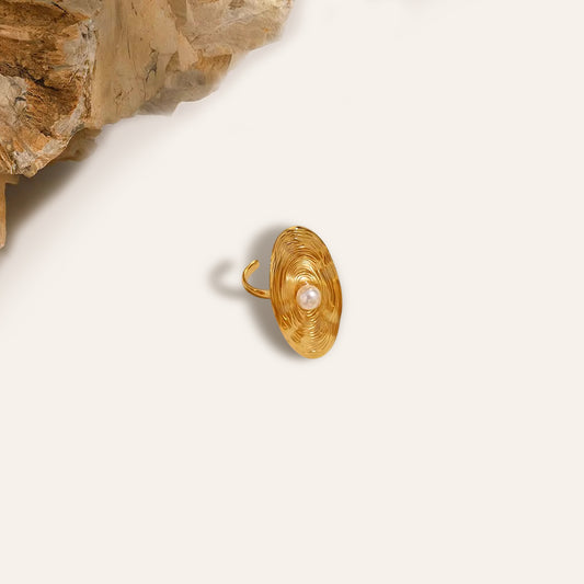 Baroque Textured Stack up Rings (Oval Pearl Ring)