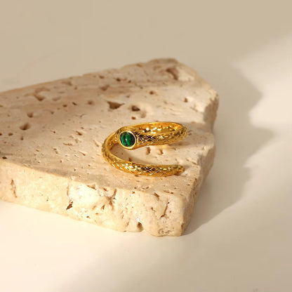 Malachite Snake Ring