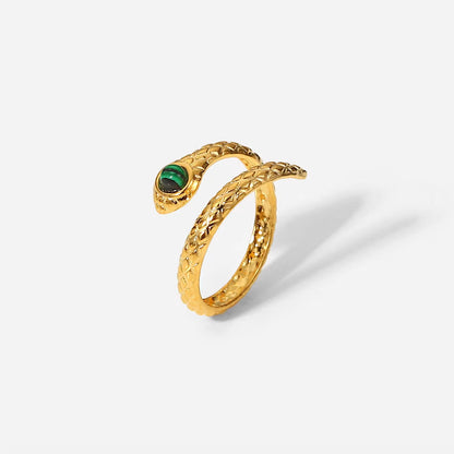 Malachite Snake Ring