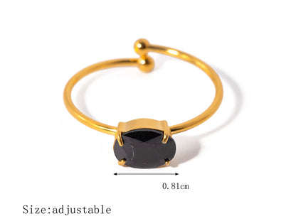 Minimalist Cubic Zirconia Rings (Black)