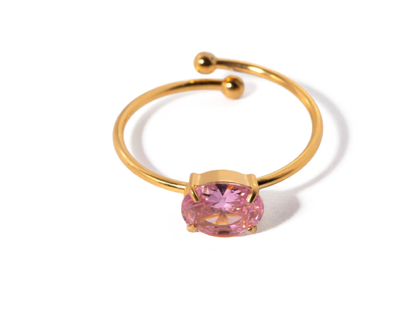 Minimalist Cubic Zirconia Rings (Pink)