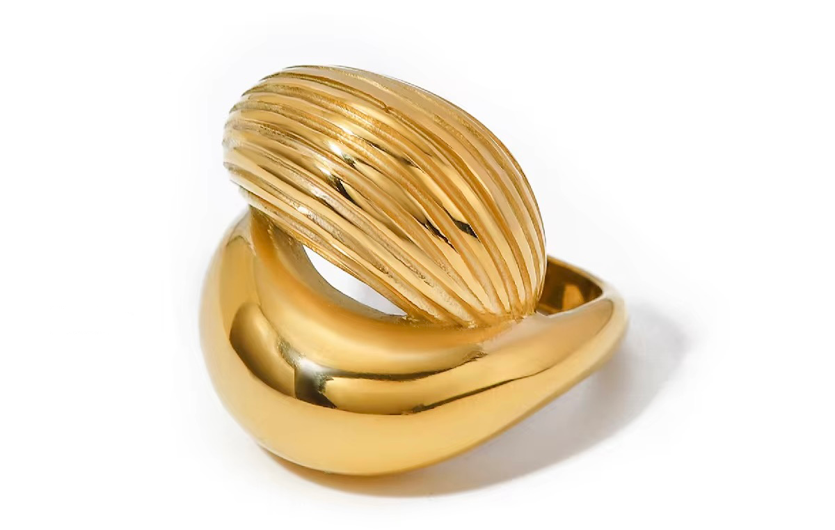 Baroque Textured Stack up Rings (Irregular Gilded Ring)