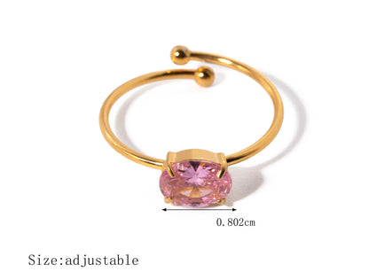 Minimalist Cubic Zirconia Rings (Pink)