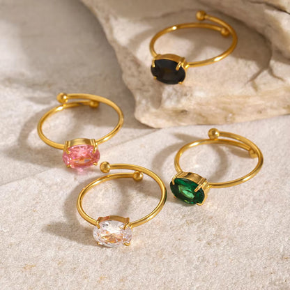 Minimalist Cubic Zirconia Rings (Pink)