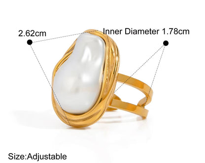 Baroque Textured Stack up Rings (Freshwater Pearl Ring)