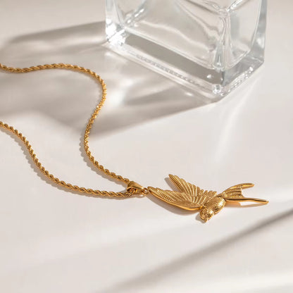 Celeste Dove pendant twisted chain necklace