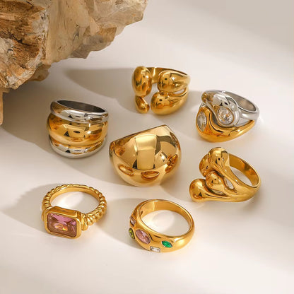 Majestic Aura Rings (Thick Gold Round Ring)