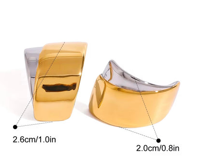 Gilded Trapezoidal dual tone Earrings