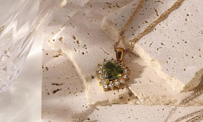 Heart of Harmony Green Zirconia Pendant Necklace