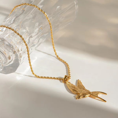 Celeste Dove pendant twisted chain necklace