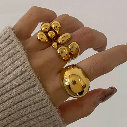 Majestic Aura Rings (Thick Gold Round Ring)