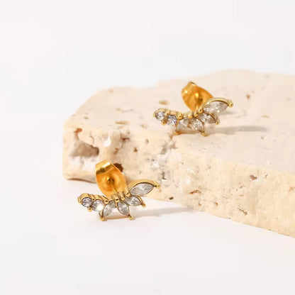 De Flora Stud Zirconia Earrings