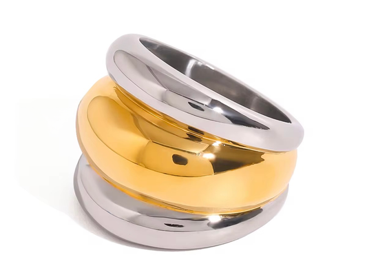 Majestic Aura Rings (Round Silver Gold Ring)