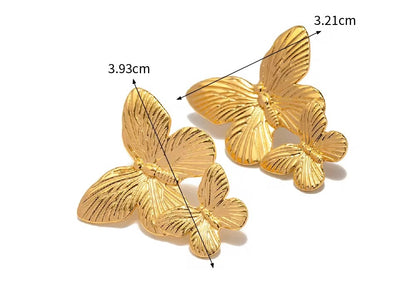 Golden Flutter Butterfly Earrings