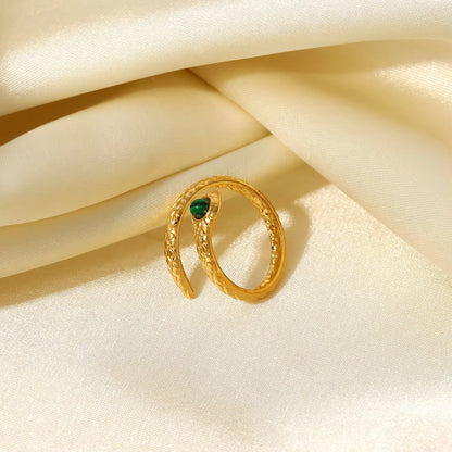 Malachite Snake Ring