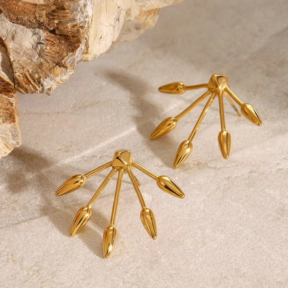 Lustrous Arrow Spike Earrings