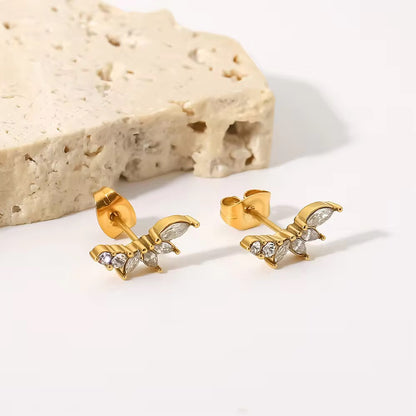 De Flora Stud Zirconia Earrings