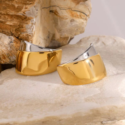 Gilded Trapezoidal dual tone Earrings