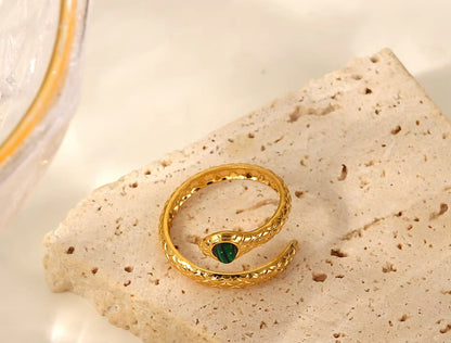 Malachite Snake Ring
