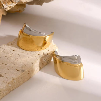 Gilded Trapezoidal dual tone Earrings