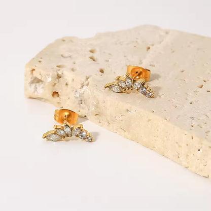 De Flora Stud Zirconia Earrings