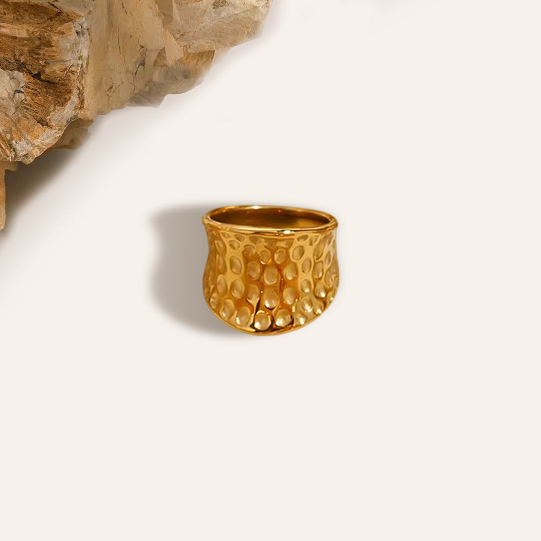 Baroque Textured Stack up Rings (Engraved thick Ring)