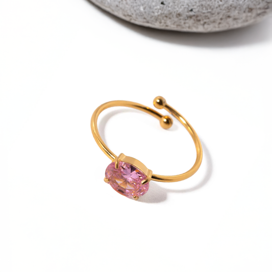 Minimalist Cubic Zirconia Rings (Pink)